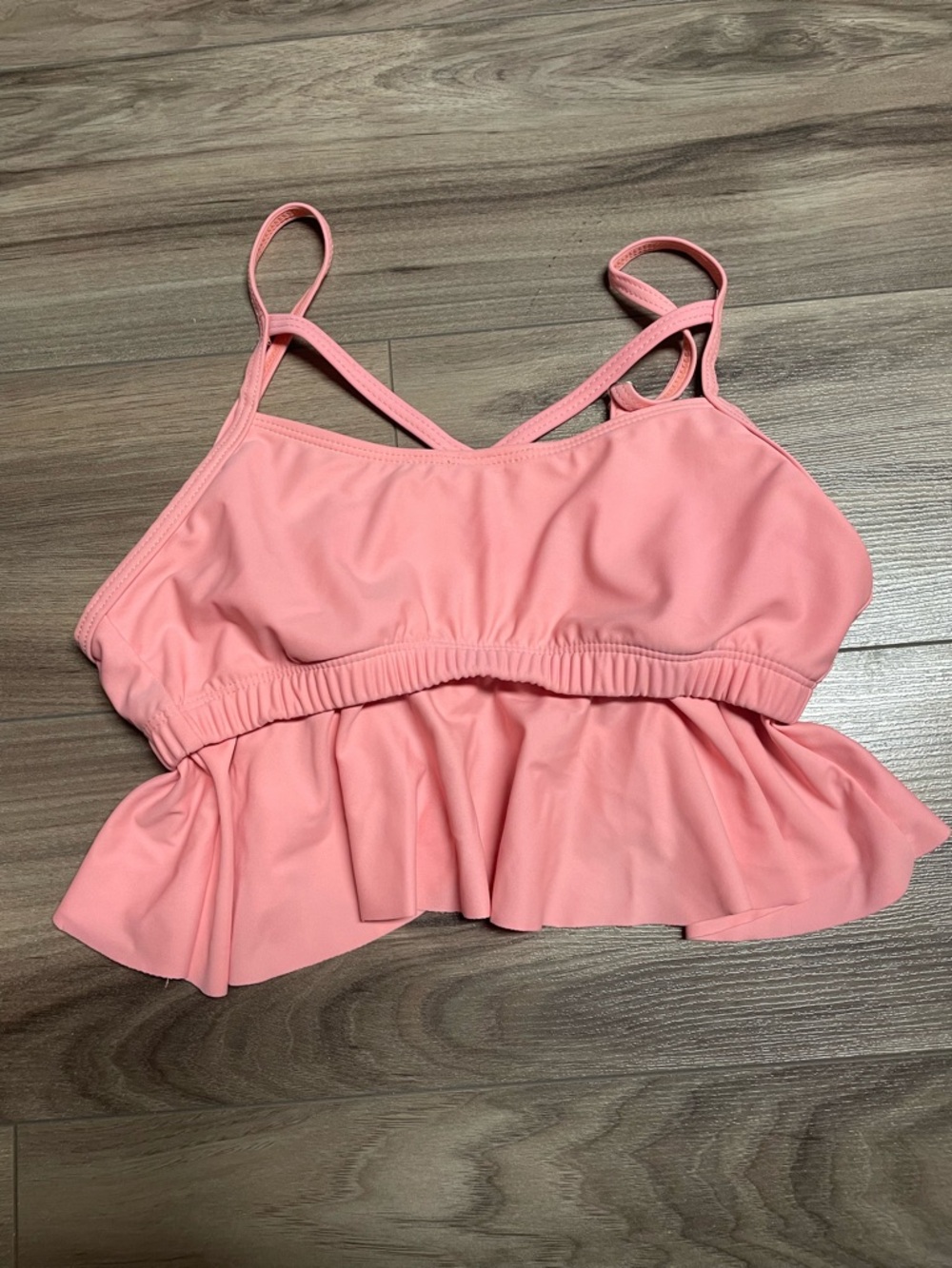 Peach Pink Ruffled Swim Top